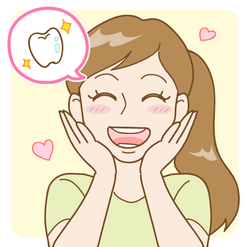 白い歯の女性のイラスト